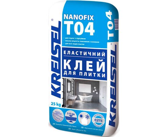 Клей для плитки эластичный Kreisel Nanofix T04 25 кг