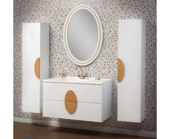 Panel with a mirror Sanservice "Victoria 65" white Gold