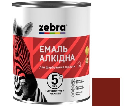 Alkyd enamel Zebra ПФ-226 87 red brown 0.9 kg