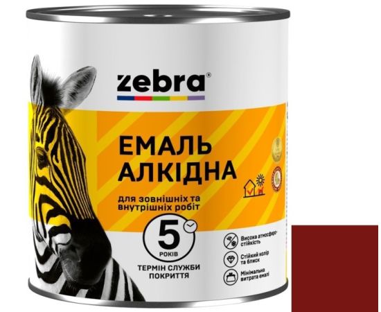 Alkyd enamel Zebra ПФ-116 76 dark cherry 0.9 kg