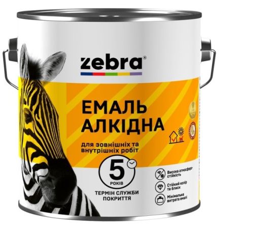 Alkyd enamel Zebra ПФ-116 10 white 2.8 kg