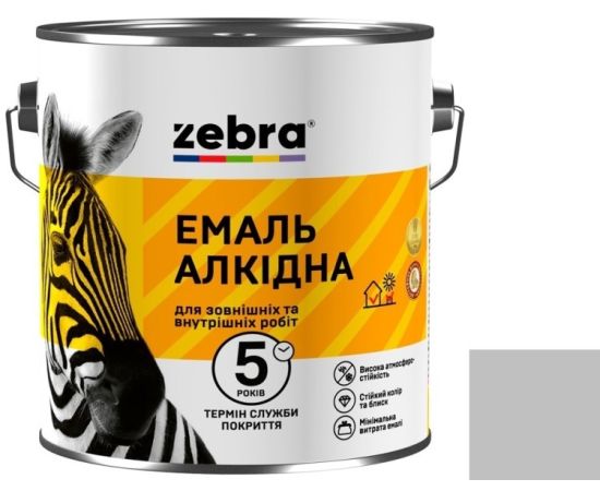 Alkyd enamel Zebra ПФ-116 16 light grey 2.8 kg