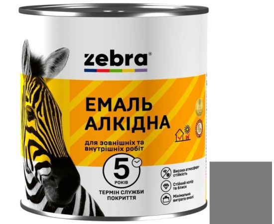 Alkyd enamel Zebra ПФ-116 18 dark grey 0.25 kg