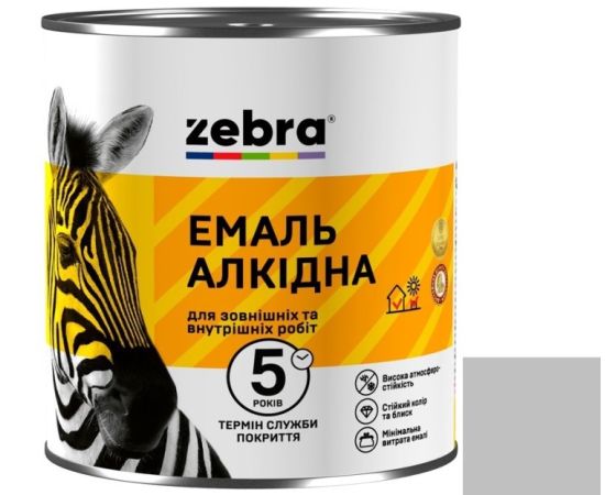 Alkyd enamel Zebra ПФ-116 16 light grey 0.9 kg