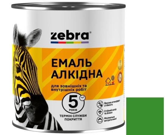 Alkyd enamel Zebra ПФ-116 34 light green 0.9 kg