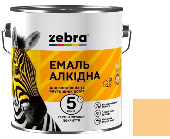 Alkyd enamel Zebra ПФ-116 14 beige 2.8 kg