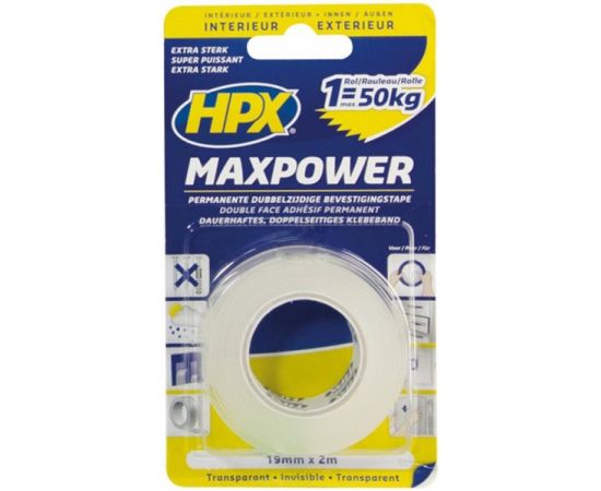 Лента двухсторонняя прозрачная HPX Maxpower HT1902 2Mx19MM