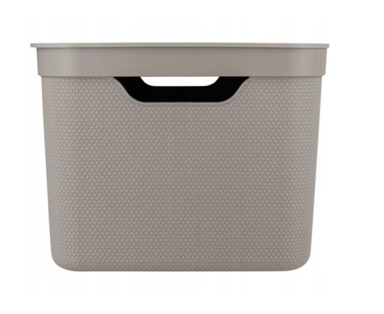 Storage basket with lid Rotho DECO 16L cappuccino