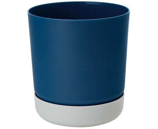 Горшок пластиковы для цветов FORM PLASTIC Satina Duo 4310-040+014P Ø15 темно-синий с платиной