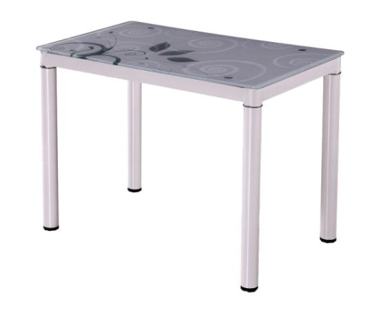 მაგიდა DAMAR თეთრი შუშა 80x60