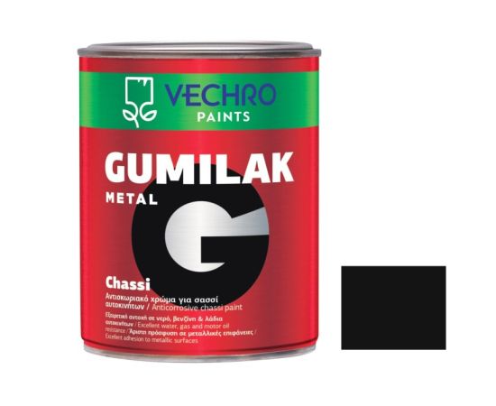 Краска антикоррозийная Vechro Gumilak metal chassi черный глянцевый 750 мл