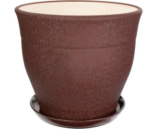 Горшок керамический с подставкой Oriana FLORIS №1 шелк коричневый 12.3 л