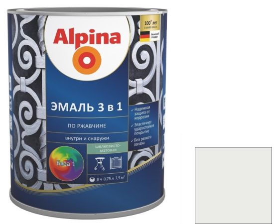 Primer-enamel for rust Alpina 3-in-1 white 2.5 l