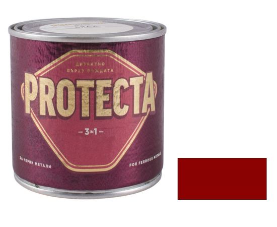 საღებავი ლითონისთვის 3 - 1 წითელი ალუბლისფერი PROTECTA 0.5 ლ