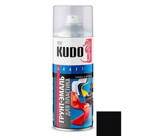 გრუნტი-ემალი პლასტმასისთვის Kudo KU-6002 520 მლ შავი