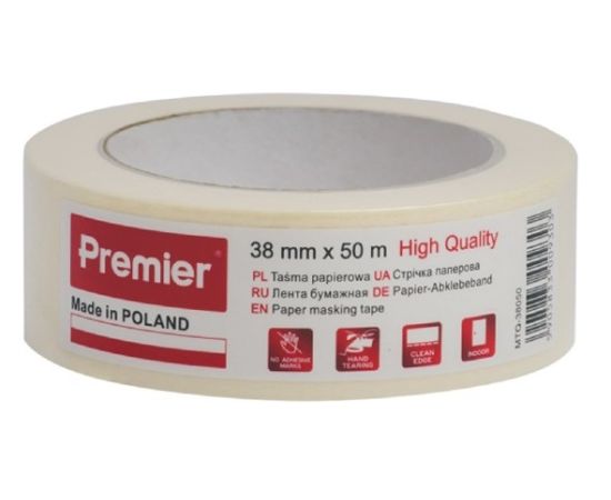 Cкотч бумажный высшее качество Premier TMW1-514/W 38 мм 50 м