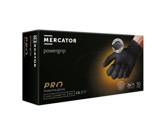 Nitrile chemical resistant gloves powergrip Mercator L