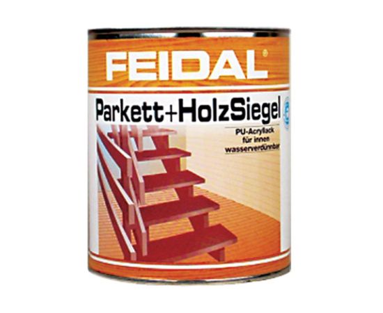 აკრილის ლაქი შიდა სამუშაოებისთვის Feidal Parkett+HolzSiegel 0.75 ლ ნახევრადმქრქალი