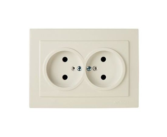 Power socket without grounding Nilson TOURAN 24121024 2 sectional cream
