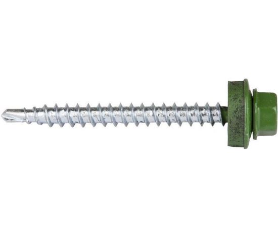 Self-tapping screw for roof with drill Tech-Krep RAL-6002 112033 4,8х35 mm 60 pc