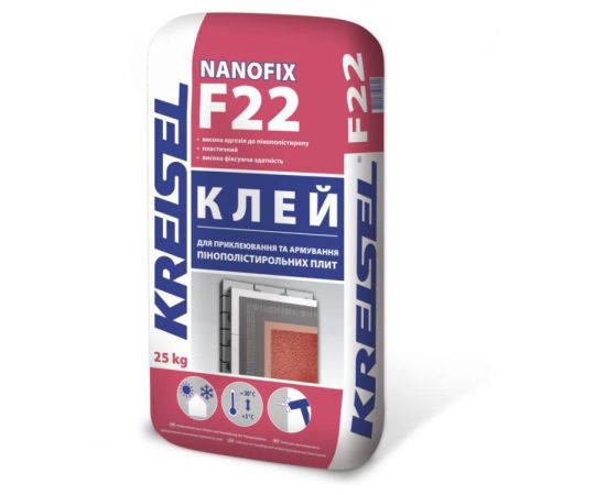წებო პენოპოლისტრიროლის ფილისთვის Kreisel Nanofix F22 25 კგ.
