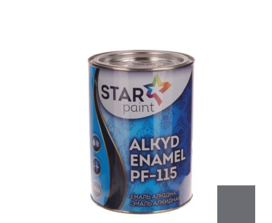 ალკიდური ემალი STAR PAINT ПФ-115 18 მუქი ნაცრისფერი 0.9 კგ