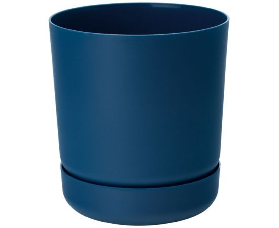 Plastic flower pot FORM PLASTIC Satina with saucer 4260-072 Ø17 dark blue