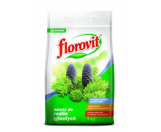 სასუქი წიწვოვანი ჯიშებისთვის Florovit granular fertilizer for conifers 3 kg