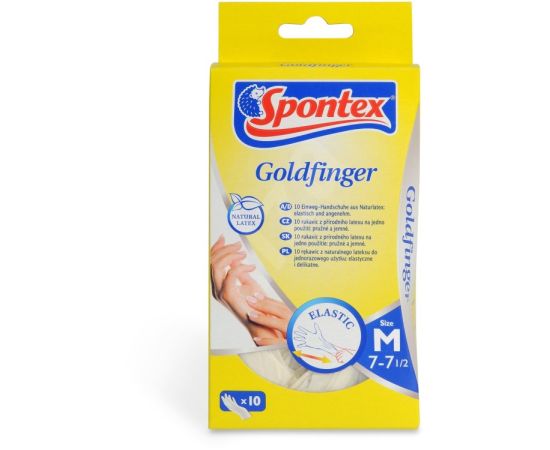 Перчатки одноразовые Spontex Goldfinger 10 шт M