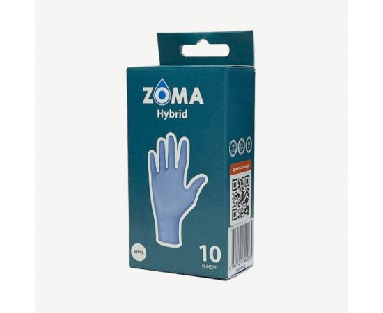 Перчатки виниловые Zoma Hybrid L 10шт.