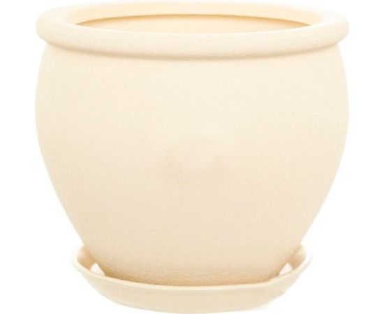 Ceramic flower pot Oriana Vietnam №3 silk beige 23x20 cm 5 l