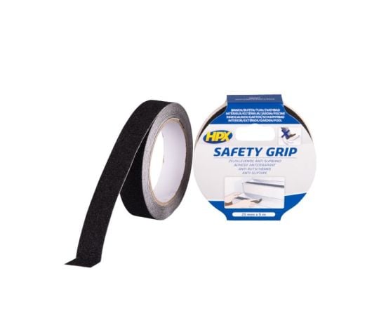 Safety tape HPX SB2505S 25 mm 5 m black