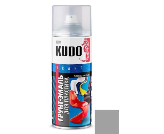 გრუნტი-ემალი პლასტმასისთვის Kudo KU-6012 520 მლ ვერცხლისფერი
