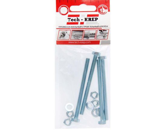 Bolt DIN933 with hexagon head zinc. M8x30 + nut + washer (4 pieces) - package 112722