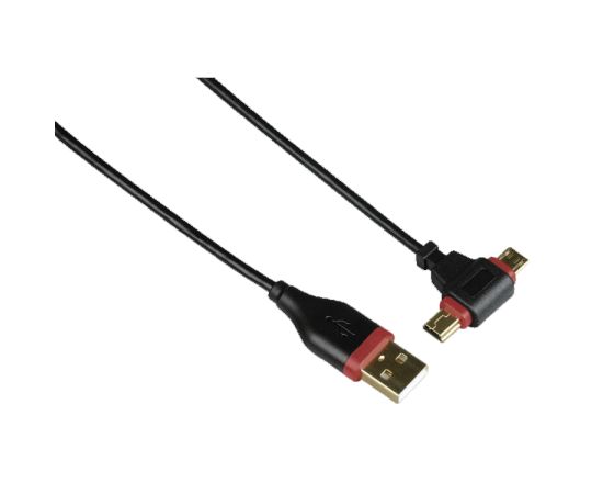 კაბელი Mini/Micro USB 2.0 , 0.75მ შავი 54516