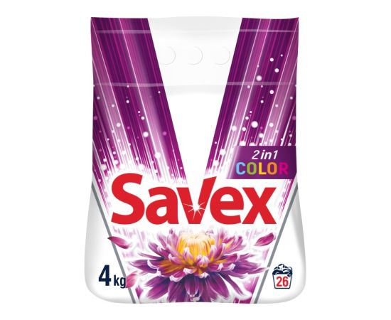 Washing powder Savex automat Compact Power Zyme 2in1 color 4 kg