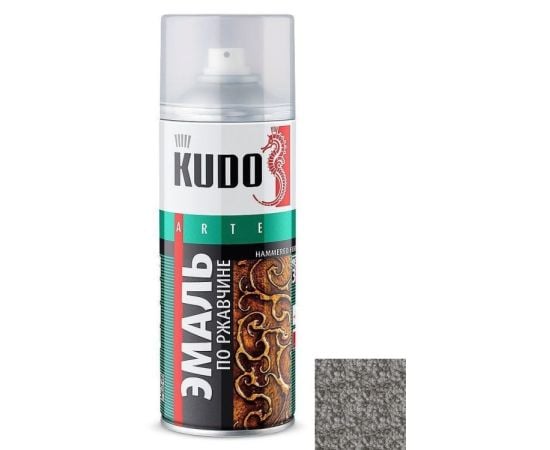 Эмаль по ржавчине молотковая Kudo KU-3001 серебристая