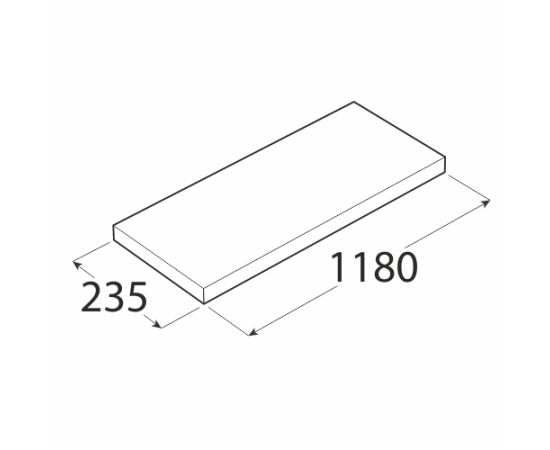 Shelf with hidden fastening grey VELANO 65151 1180x235 mm