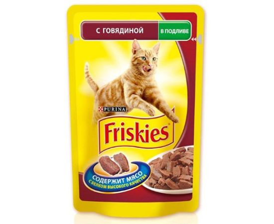 Корм для котов Friskies с говядиной в подливке 100 г