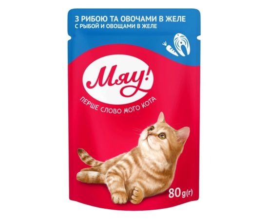 Cat food fish and vegetables in jelly 80 g