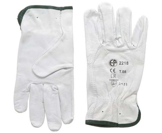 Перчатки кожаные Sacla P2218 S8 белые