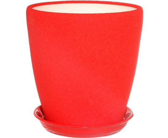 Flowerpot ceramic Oriana PLANTER CYLINDER №1 SILK RED