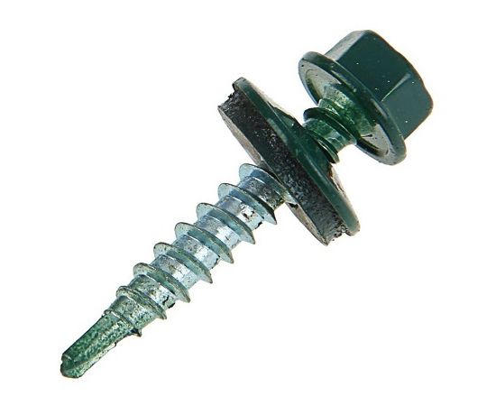 Self-tapping screw for roof with drill Tech-Krep RAL-6005 4.8x28 mm 60 pcs dark green