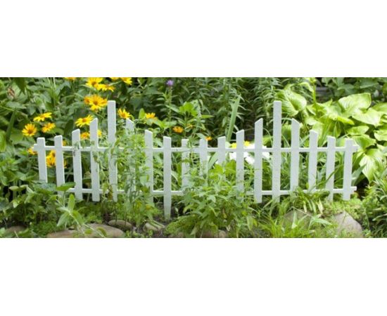 A set of fencing for the lawn Aleana "zaborchik" 4 in 1 white flock