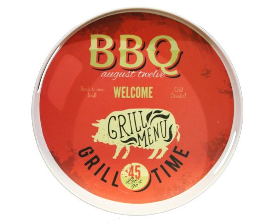 Tray from bamboo with BBQ lettering 6957
