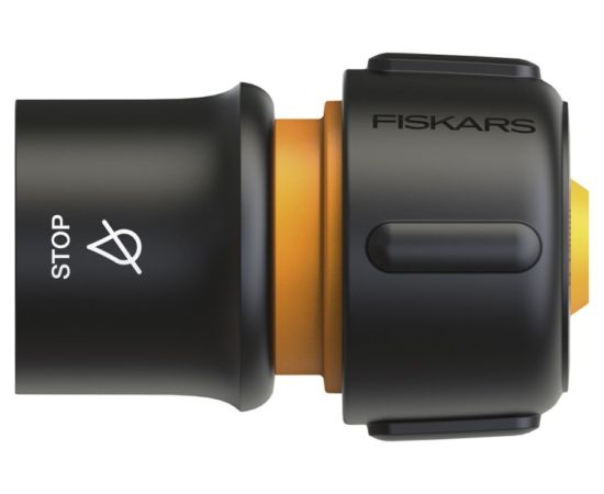 Connector Fiskars L QuHoseConnSTOP 19mm (3/4 ")