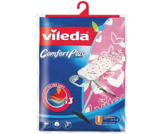 Чехол для гладильной доски Vileda Comfort plus розовый/бирюзовый 5.5х22.50х36 см
