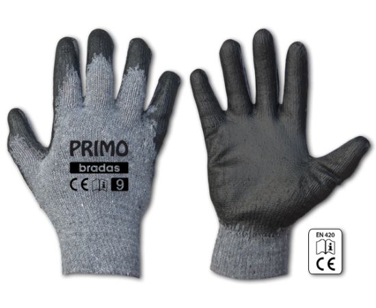 Перчатки PRIMO латекс, 9, BRADAS  RWPR9