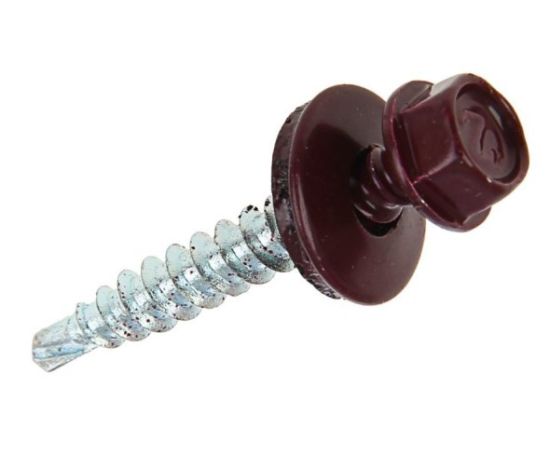 Self-tapping screw for roof with drill Tech-Krep RAL-3005 4.8x35 mm 60 pcs wine red
