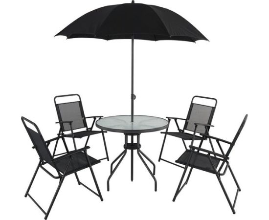 Set of garden furnitiure round table 4 armchair umbrella 52x56x80 FS005A